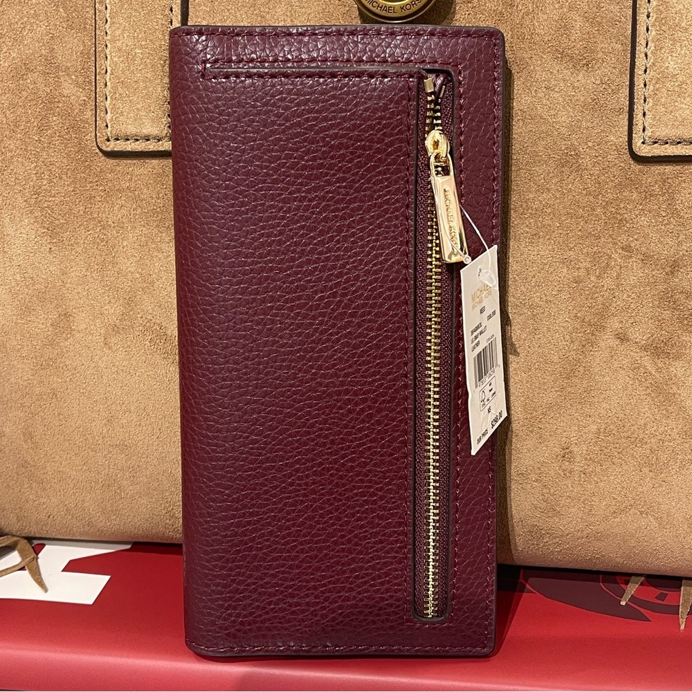 Michael Kors Reed Lg Bifold Pebbled Leather Snap Wallet Card Case 
Oxblood 
NWT - Picture 4 of 16